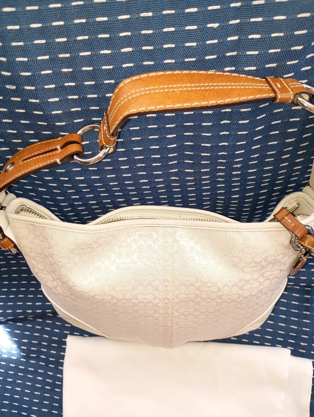 Coach NWOT Y2K White Signature Hobo Vintage Bag 1460 Jacquard Leather Spring - Picture 8 of 15